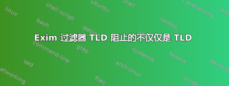 Exim 过滤器 TLD 阻止的不仅仅是 TLD