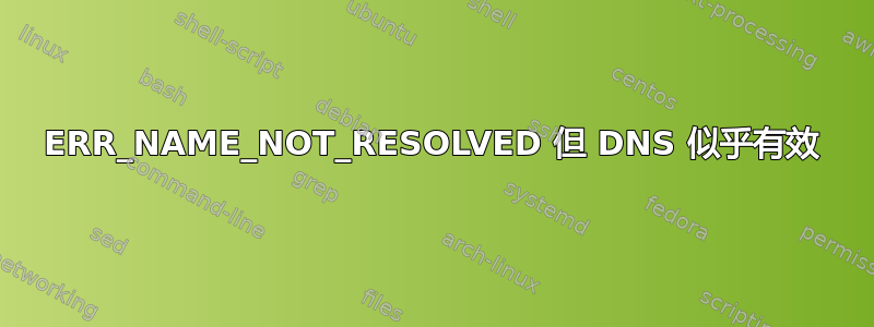 ERR_NAME_NOT_RESOLVED 但 DNS 似乎有效