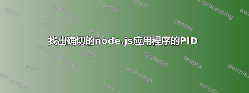 找出确切的node.js应用程序的PID