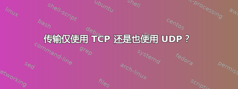 传输仅使用 TCP 还是也使用 UDP？