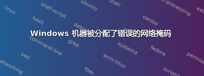 Windows 机器被分配了错误的网络掩码