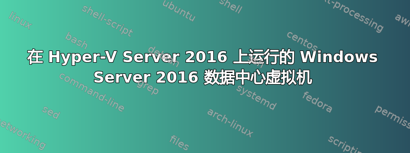 在 Hyper-V Server 2016 上运行的 Windows Server 2016 数据中心虚拟机