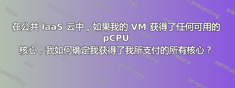 在公共 IaaS 云中，如果我的 VM 获得了任何可用的 pCPU 核心，我如何确定我获得了我所支付的所有核心？