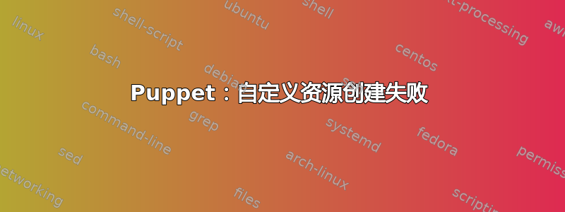 Puppet：自定义资源创建失败