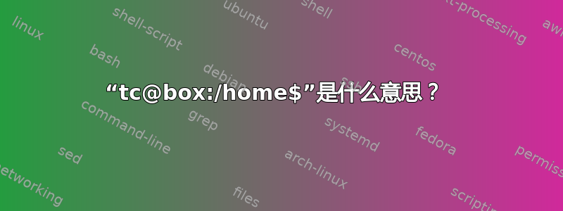 “tc@box:/home$”是什么意思？ 