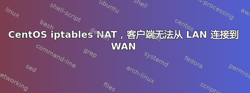 CentOS iptables NAT，客户端无法从 LAN 连接到 WAN