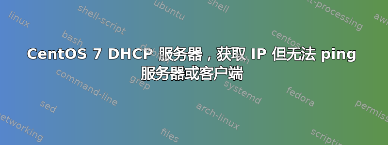 CentOS 7 DHCP 服务器，获取 IP 但无法 ping 服务器或客户端