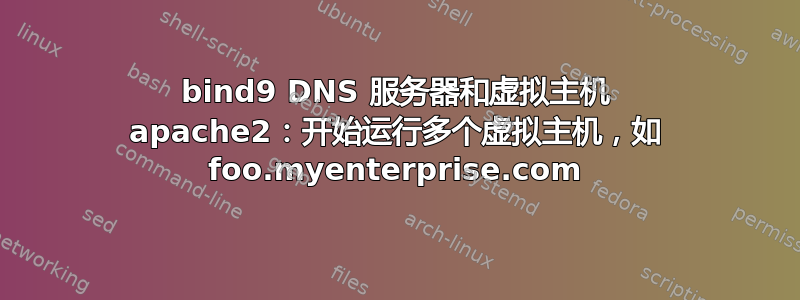 bind9 DNS 服务器和虚拟主机 apache2：开始运行多个虚拟主机，如 foo.myenterprise.com