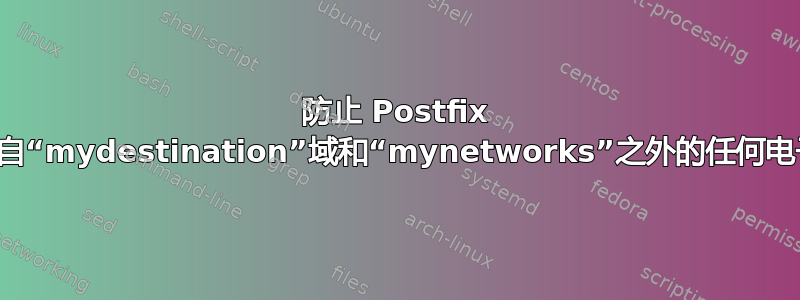 防止 Postfix 接受来自“mydestination”域和“mynetworks”之外的任何电子邮件