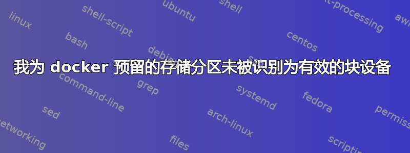 我为 docker 预留的存储分区未被识别为有效的块设备