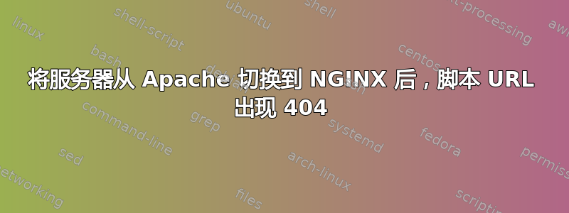 将服务器从 Apache 切换到 NGINX 后，脚本 URL 出现 404