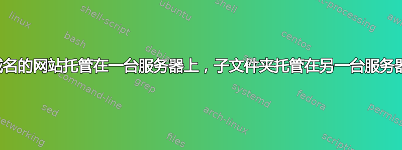 主域名的网站托管在一台服务器上，子文件夹托管在另一台服务器上