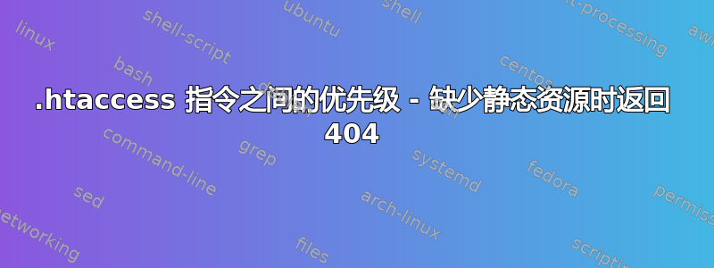 .htaccess 指令之间的优先级 - 缺少静态资源时返回 404