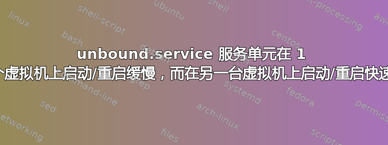 unbound.service 服务单元在 1 个虚拟机上启动/重启缓慢，而在另一台虚拟机上启动/重启快速