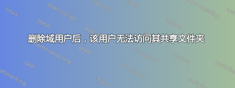 删除域用户后，该用户无法访问其共享文件夹