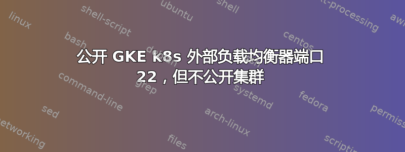 公开 GKE k8s 外部负载均衡器端口 22，但不公开集群