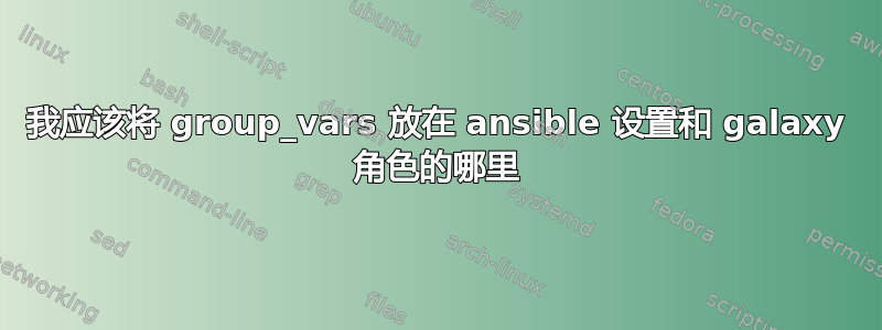 我应该将 group_vars 放在 ansible 设置和 galaxy 角色的哪里