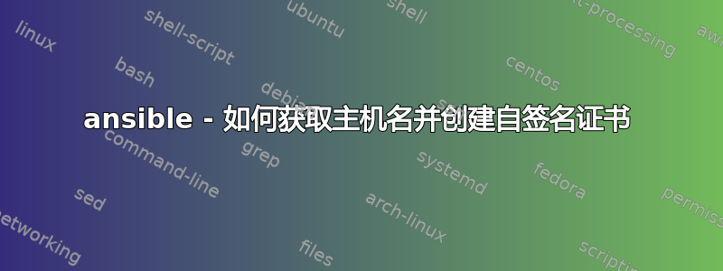 ansible - 如何获取主机名并创建自签名证书