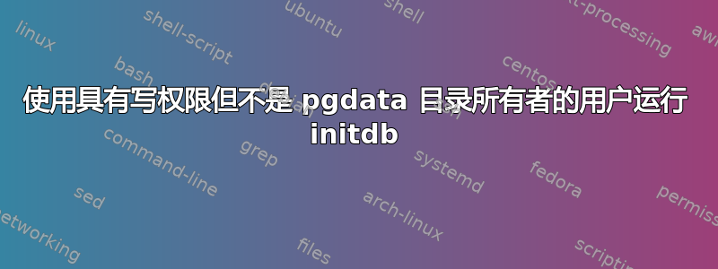 使用具有写权限但不是 pgdata 目录所有者的用户运行 initdb