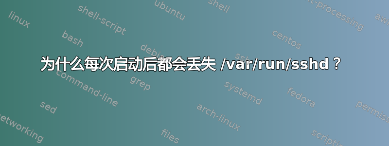 为什么每次启动后都会丢失 /var/run/sshd？