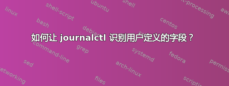 如何让 journalctl 识别用户定义的字段？