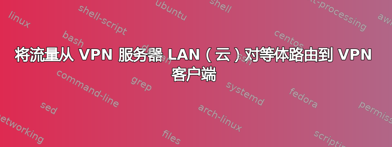 将流量从 VPN 服务器 LAN（云）对等体路由到 VPN 客户端