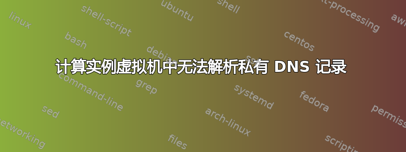 计算实例虚拟机中无法解析私有 DNS 记录