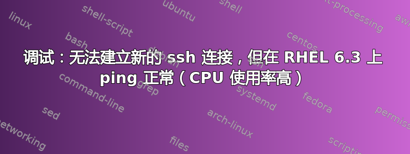 调试：无法建立新的 ssh 连接，但在 RHEL 6.3 上 ping 正常（CPU 使用率高）