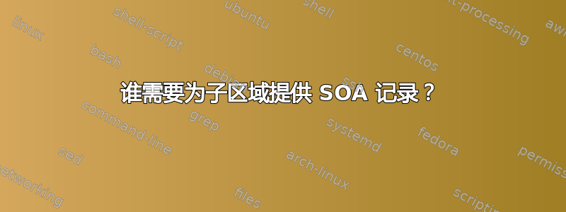 谁需要为子区域提供 SOA 记录？