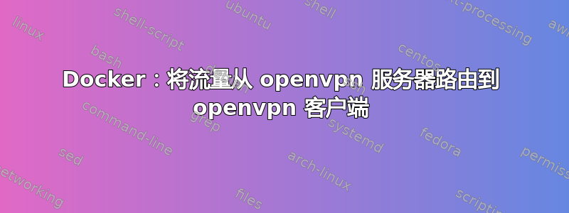 Docker：将流量从 openvpn 服务器路由到 openvpn 客户端