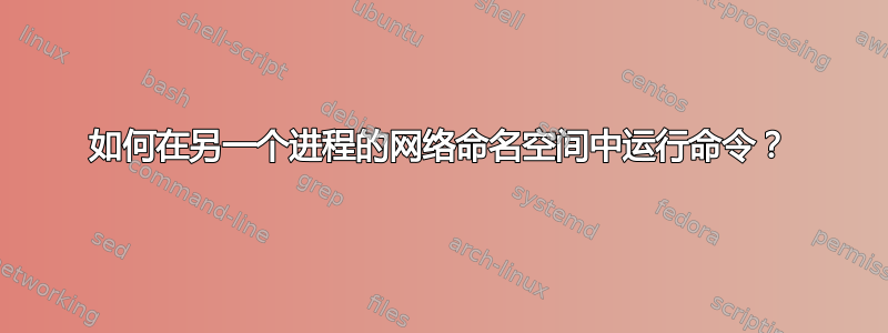 如何在另一个进程的网络命名空间中运行命令？