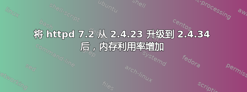 将 httpd 7.2 从 2.4.23 升级到 2.4.34 后，内存利用率增加