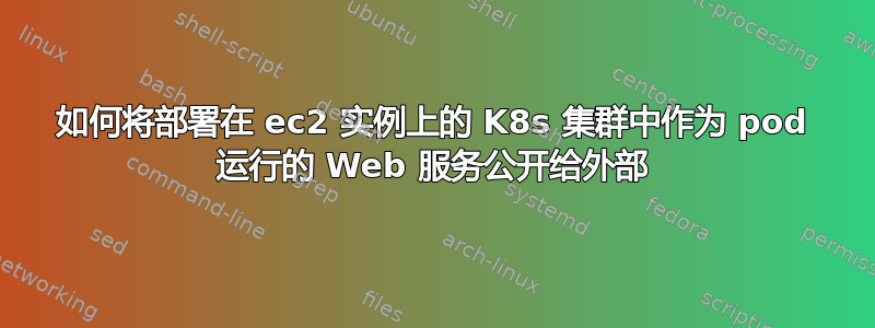 如何将部署在 ec2 实例上的 K8s 集群中作为 pod 运行的 Web 服务公开给外部