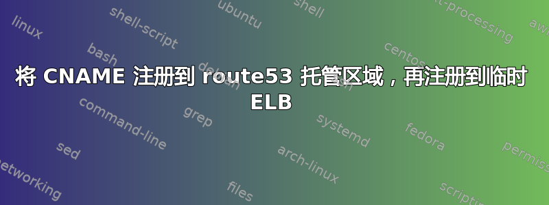 将 CNAME 注册到 route53 托管区域，再注册到临时 ELB