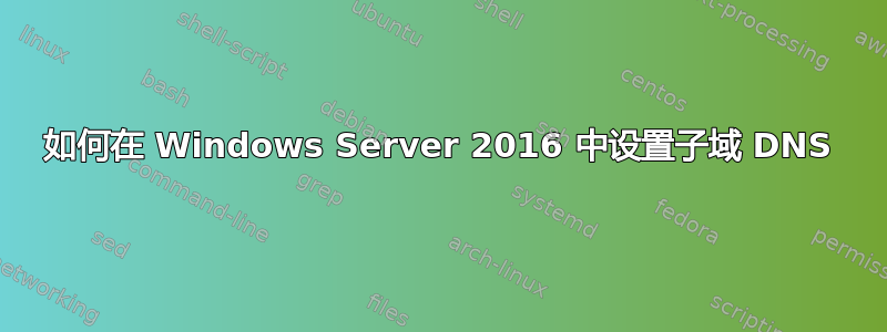 如何在 Windows Server 2016 中设置子域 DNS