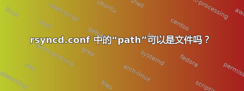 rsyncd.conf 中的“path”可以是文件吗？