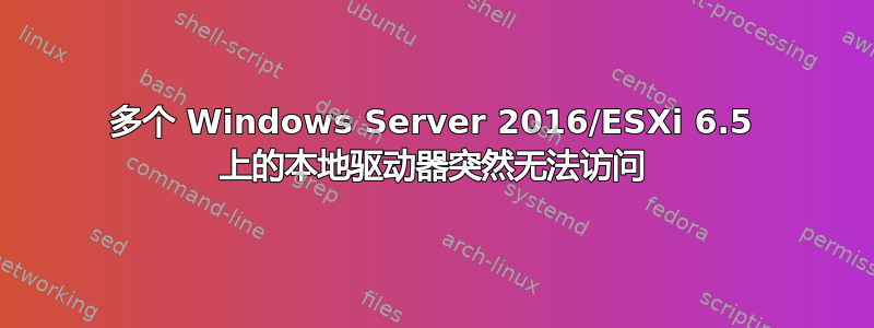 多个 Windows Server 2016/ESXi 6.5 上的本地驱动器突然无法访问