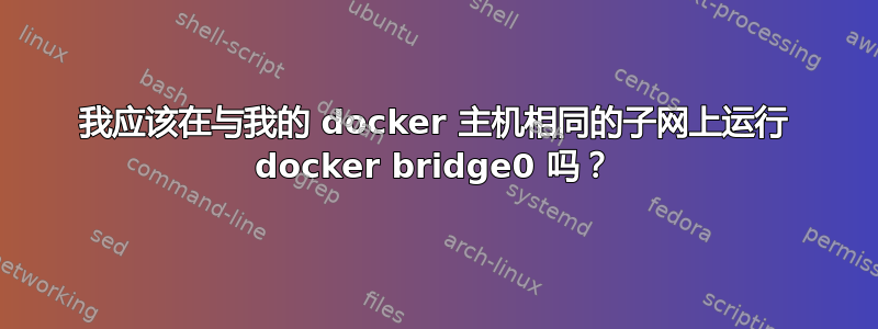 我应该在与我的 docker 主机相同的子网上运行 docker bridge0 吗？