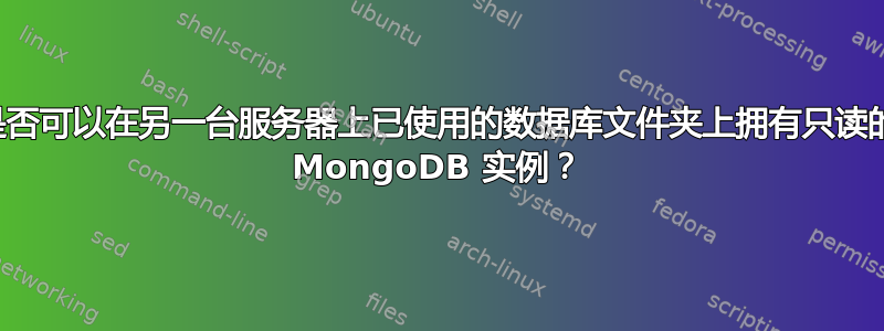 是否可以在另一台服务器上已使用的数据库文件夹上拥有只读的 MongoDB 实例？