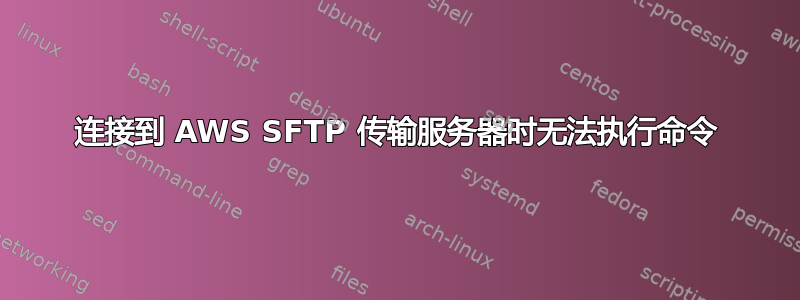 连接到 AWS SFTP 传输服务器时无法执行命令