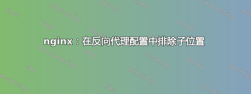 nginx：在反向代理配置中排除子位置