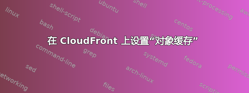 在 CloudFront 上设置“对象缓存”