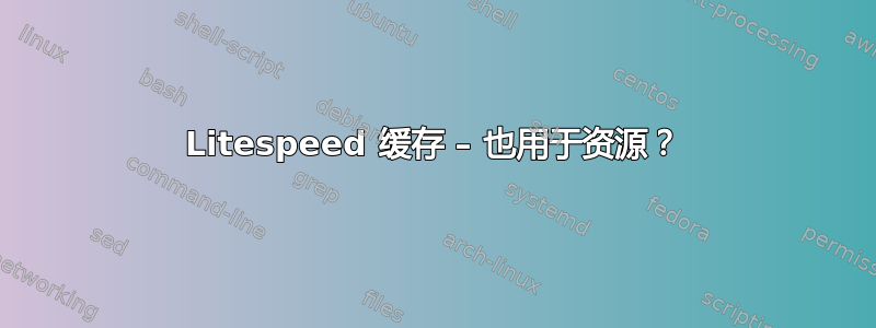 Litespeed 缓存 – 也用于资源？