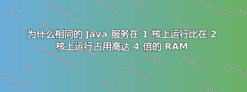 为什么相同的 Java 服务在 1 核上运行比在 2 核上运行占用高达 4 倍的 RAM