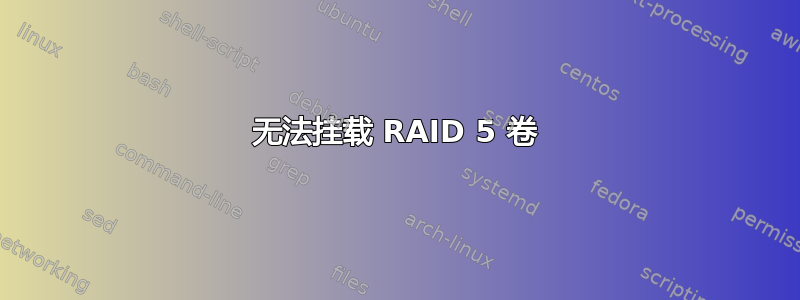 无法挂载 RAID 5 卷