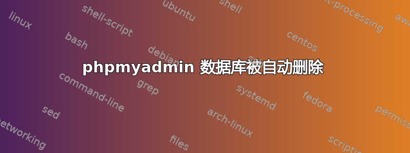 phpmyadmin 数据库被自动删除