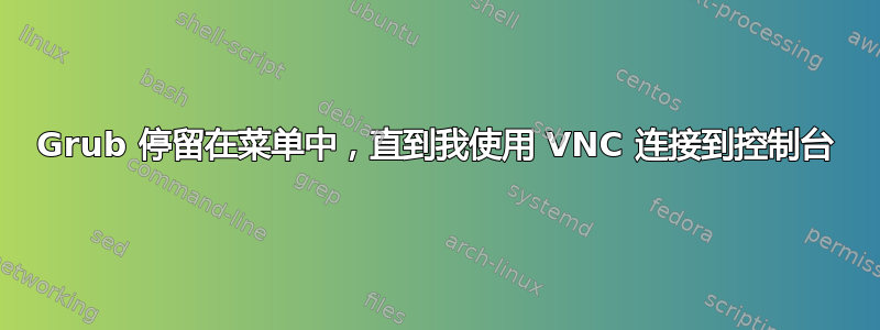 Grub 停留在菜单中，直到我使用 VNC 连接到控制台