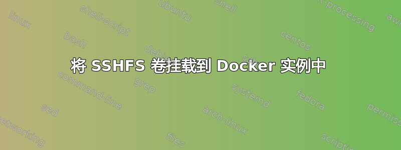 将 SSHFS 卷挂载到 Docker 实例中