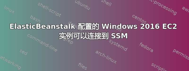 ElasticBeanstalk 配置的 Windows 2016 EC2 实例可以连接到 SSM