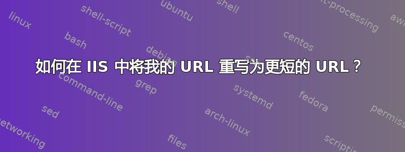 如何在 IIS 中将我的 URL 重写为更短的 URL？